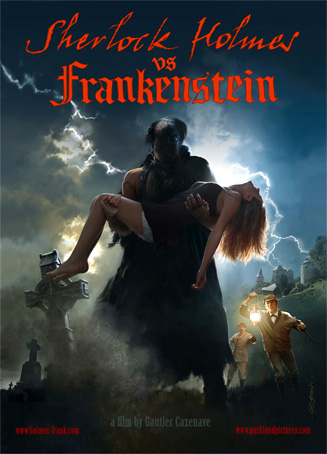 sherlock holmes vs. frankenstein poster