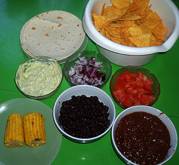 texas chili med tillbehör