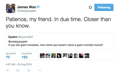 James_wan_tweet_monster
